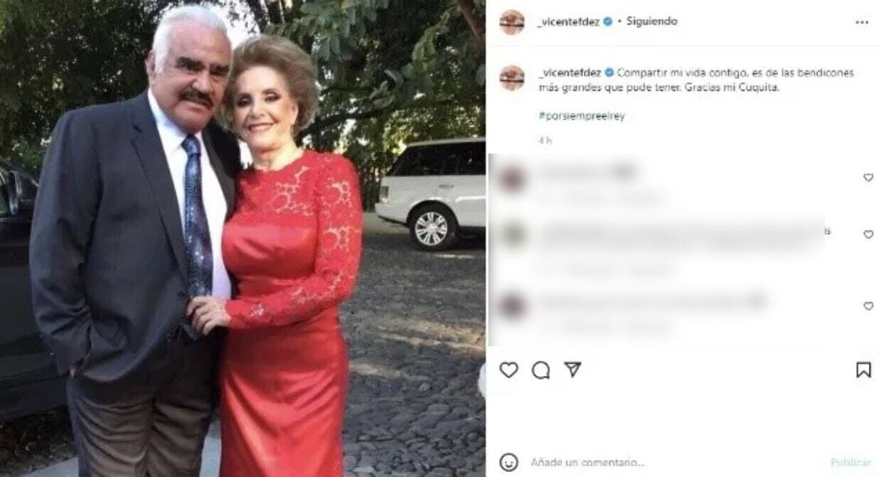 "Compartir mi vida contigo, es de las bendiciones más grandes que pude tener.
<b> <a href="https://www.univision.com/famosos/la-familia-fernandez-se-reune-para-celebrar-el-cumpleanos-de-dona-cuquita-video" target="_blank">Gracias mi Cuquita</a></b>", se leyó este lunes 10 de enero en la cuenta de Instagram del intérprete.
<br>