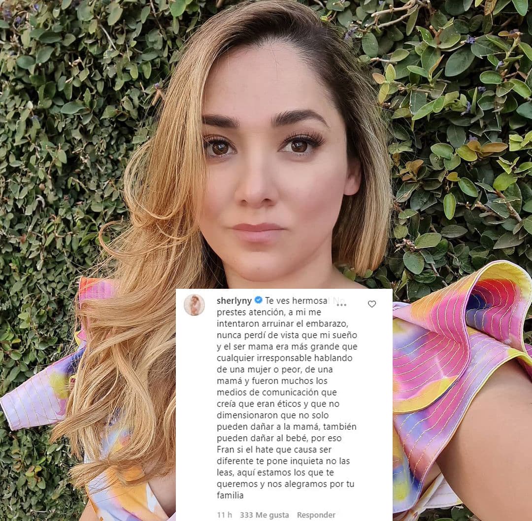 Sherlyn fue una de las mamás famosas que se sumaron al apoyo. La exparticipante de Mira Quién Baila compartió que a ella también quisieron arruinarle el embarazo; sin embargo, destacó: "Nunca perdí de vista que mi sueño y el ser mamá era más grande que cualquier irresponsable hablando de una mujer, o peor, de una mamá".