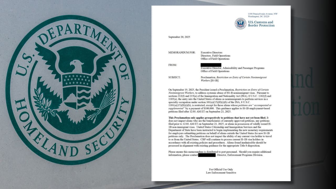 <h3 class="cms-H3-H3">El cambio anunciado por la Casa Blanca</h3> El nuevo requisito es sencillo de explicar: 
<b>cualquier petición H-1B nueva presentada después del 21 de septiembre de 2025 a las 12:01 a. m. debe incluir un pago extra de $100,000.</b> El memorando de CBP aclara tres puntos esenciales: 
<br>
<b>La medida solo aplica hacia adelante:</b> Es decir, no afecta a quienes ya tienen la visa ni a quienes fueron aprobados antes de la fecha y hora establecidas. 
<br>
<b>No restringe viajes de titulares actuales: </b>Si ya tienes H-1B vigente, puedes salir y volver a ingresar al país. 
<br>
<b>No cancela aprobaciones previas:</b> Si tu solicitud fue aceptada antes del corte, no tienes que pagar nada adicional. 
<br>El documento instruye a USCIS (la agencia de inmigración) y al Departamento de Estado a 
<b>implementar el cobro y verificación de este dinero en las nuevas solicitudes.</b> En paralelo, CBP será la agencia encargada de hacerlo cumplir en los puertos de entrada al país. Para dar una idea de la magnitud del monto: 
<b>$100,000 equivalen a unos $274 diarios si se divide entre 365 días. </b>No es un cobro “por día”, pero el cálculo 
<b>ayuda a dimensionar lo que significa exigir esa suma en cada petición.</b>