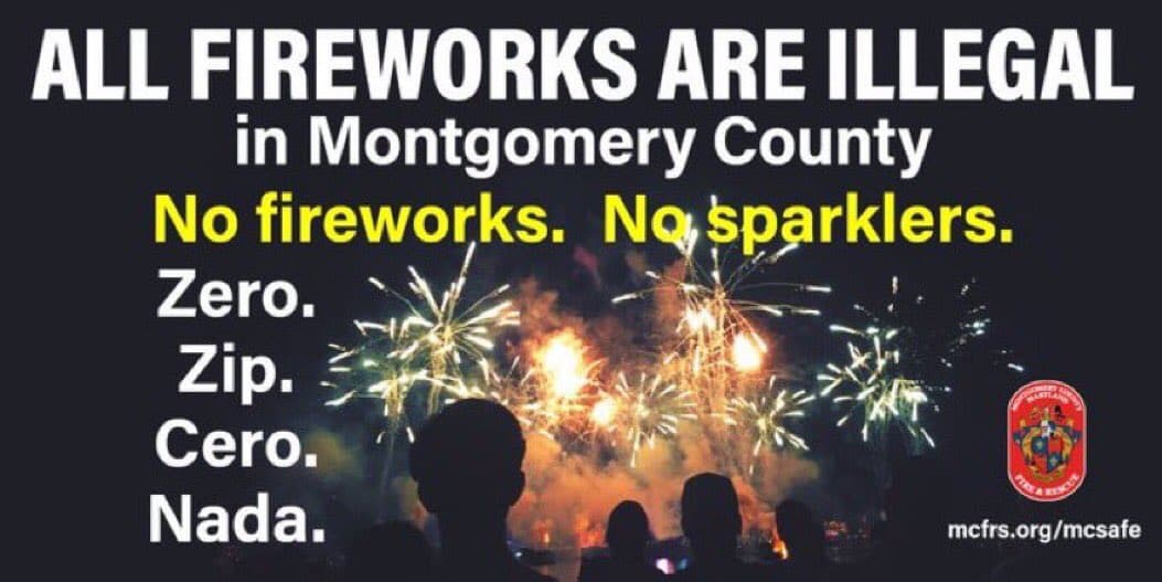 Los bomberos dicen que esta explosión debe ser vista como un recordatorio del peligro de los fuegos artificiales, que no están permitidos en el condado de Montgomery.