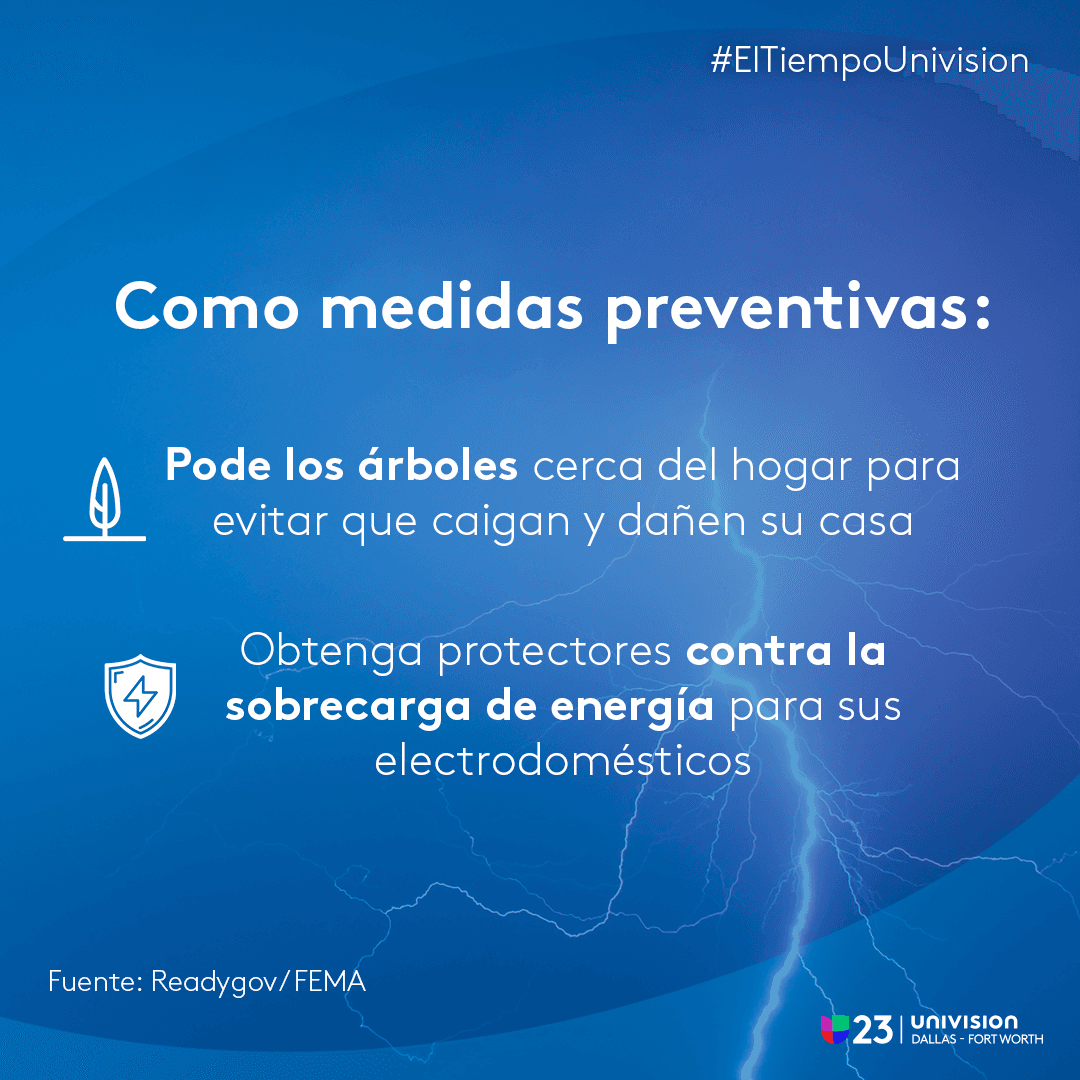 Esta tarde se esperan tormentas eléctricas en el norte de Texas y es importante que siga estas recomendaciones cuando escucha un trueno.