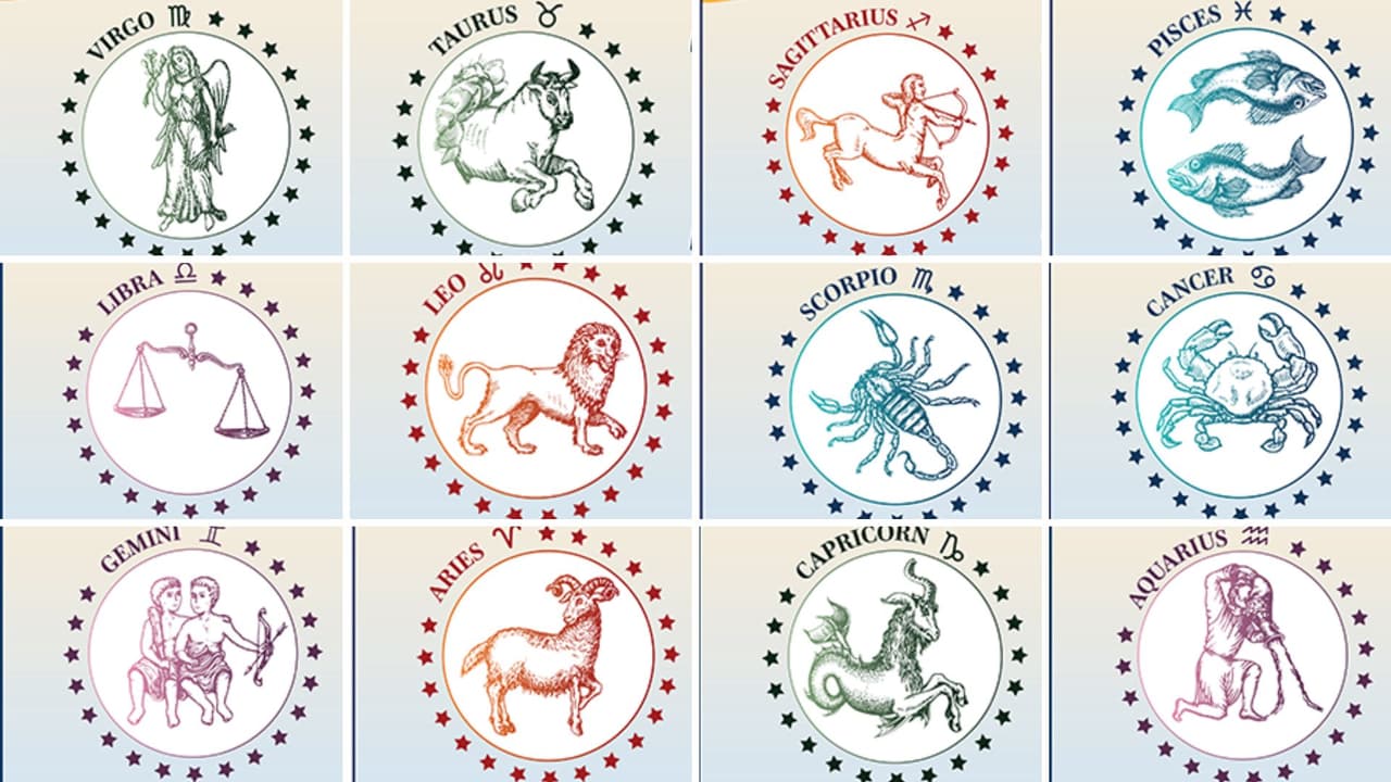 Cada juego de láminas 
<b>muestra uno de los 12 signos del zodiaco</b> en diseños que muestran las formas características asociadas a cada uno de ellos como el toro de Tauro o el cangrejo de Cáncer.
<br>