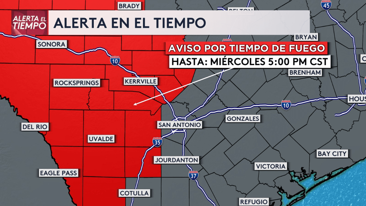 Alerta local: habrá un aviso por tiempo de fuego en el centro de Texas