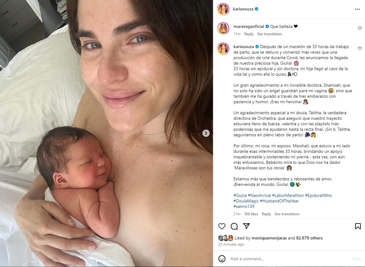 Karla Souza presentó a su hija.