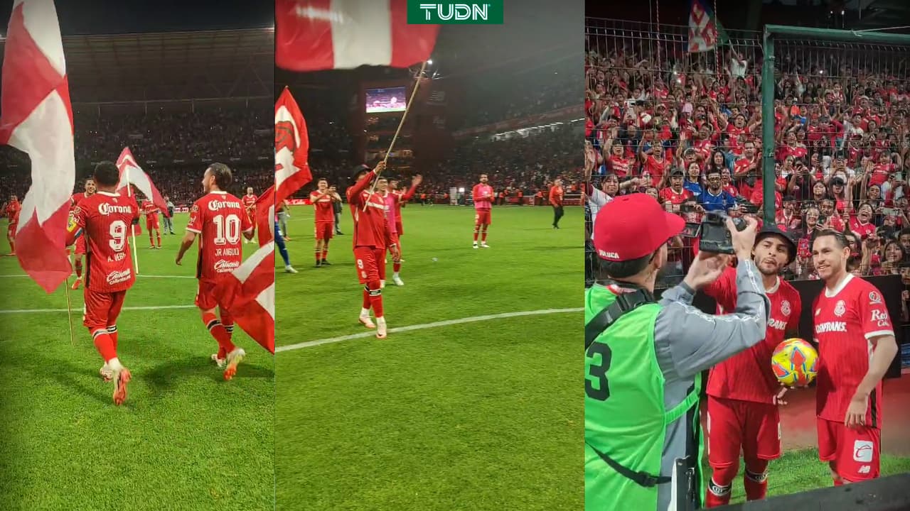 Alexis Vega y su increíble festejo con la barra del Toluca tras hat-trick