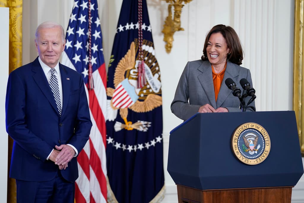 Joe Biden y Kamala Harris en un acto en la Casa Blanca (foto de archivo).