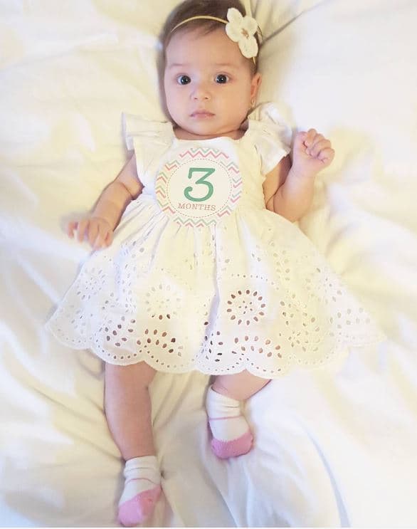 Kamilia a sus tres meses, toda una muñeca.