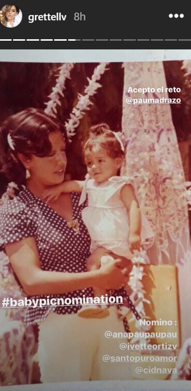 Además, la actriz lo invitó a participar en un nuevo reto viral que se llama '#BabyPicNomination', el cual consiste en publicar una fotografía de su niñez.
<br>