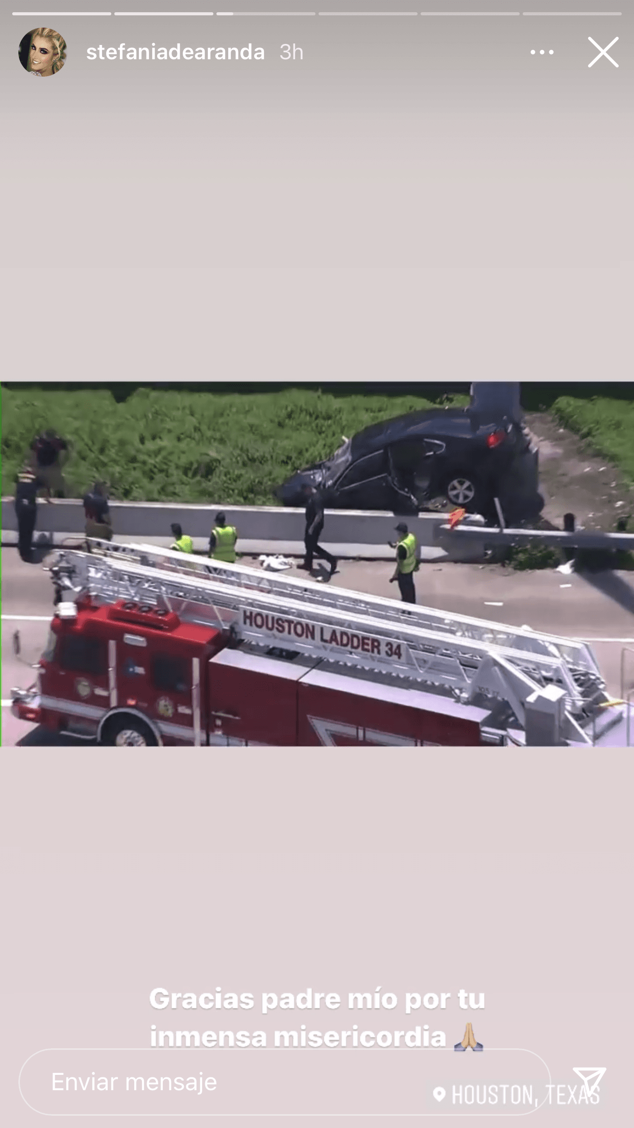 Además, compartió extractos de tomas aéreas que fueron tomadas el día del accidente. En ellas se puede ver la magnitud de lo ocurrido. 
<br>