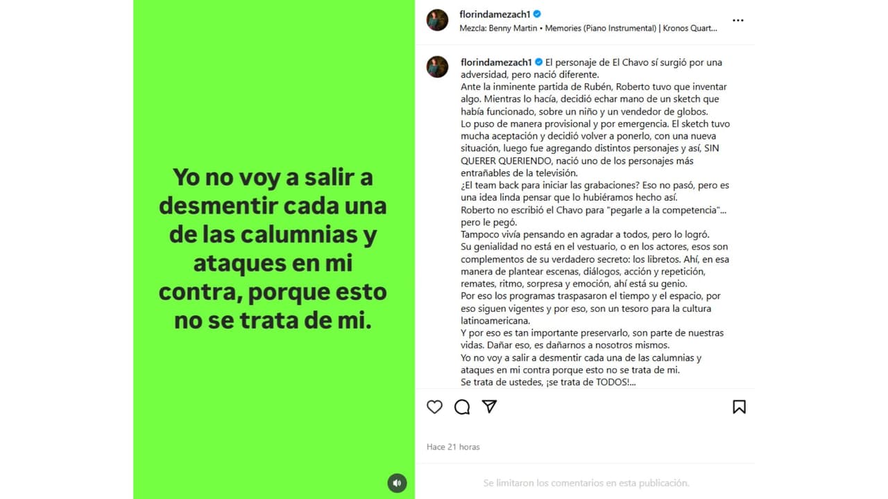 La respuesta de Florinda Meza ante constantes ataques por serie de Chespirito.