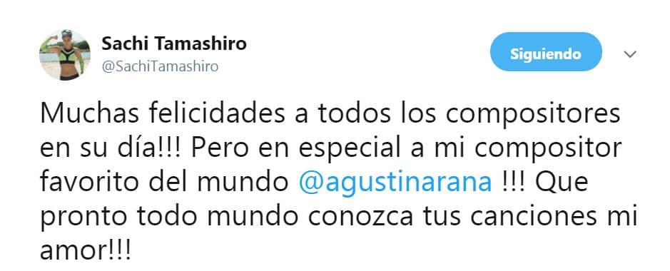 La imagen compartida por Sachi fue acompañada con este texto, donde hizo una felicitación especial para su amor.