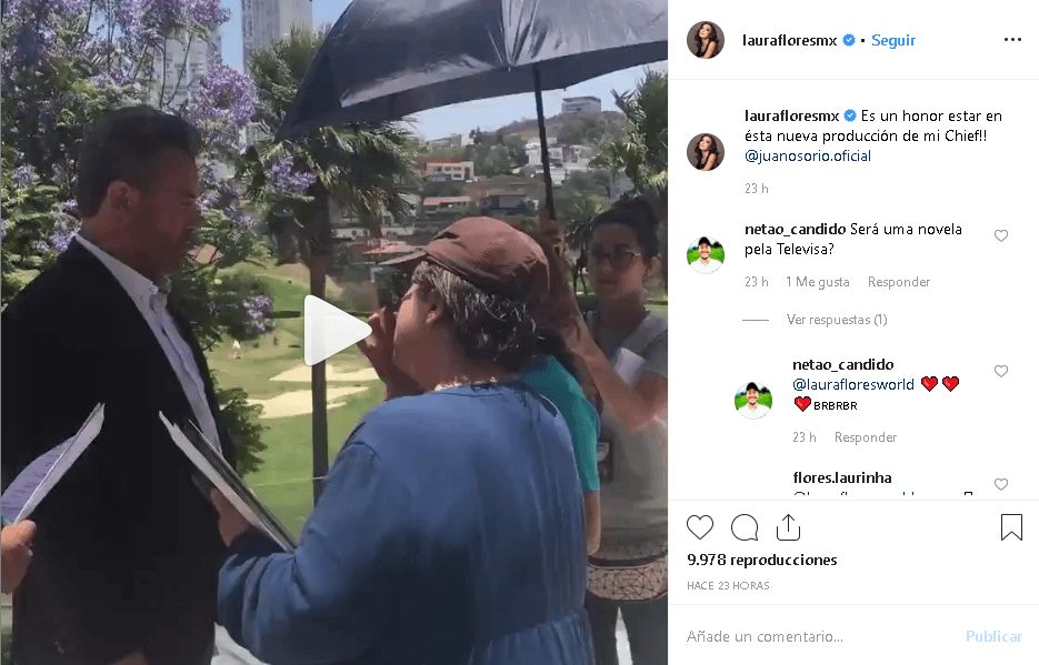“Es un honor estar en ésta nueva producción de mi Chief!! 
<a href="https://www.instagram.com/juanosorio.oficial/" target="_blank">@juanosorio.oficial</a> ”, escribió la actriz en el clip de apenas unos segundos.