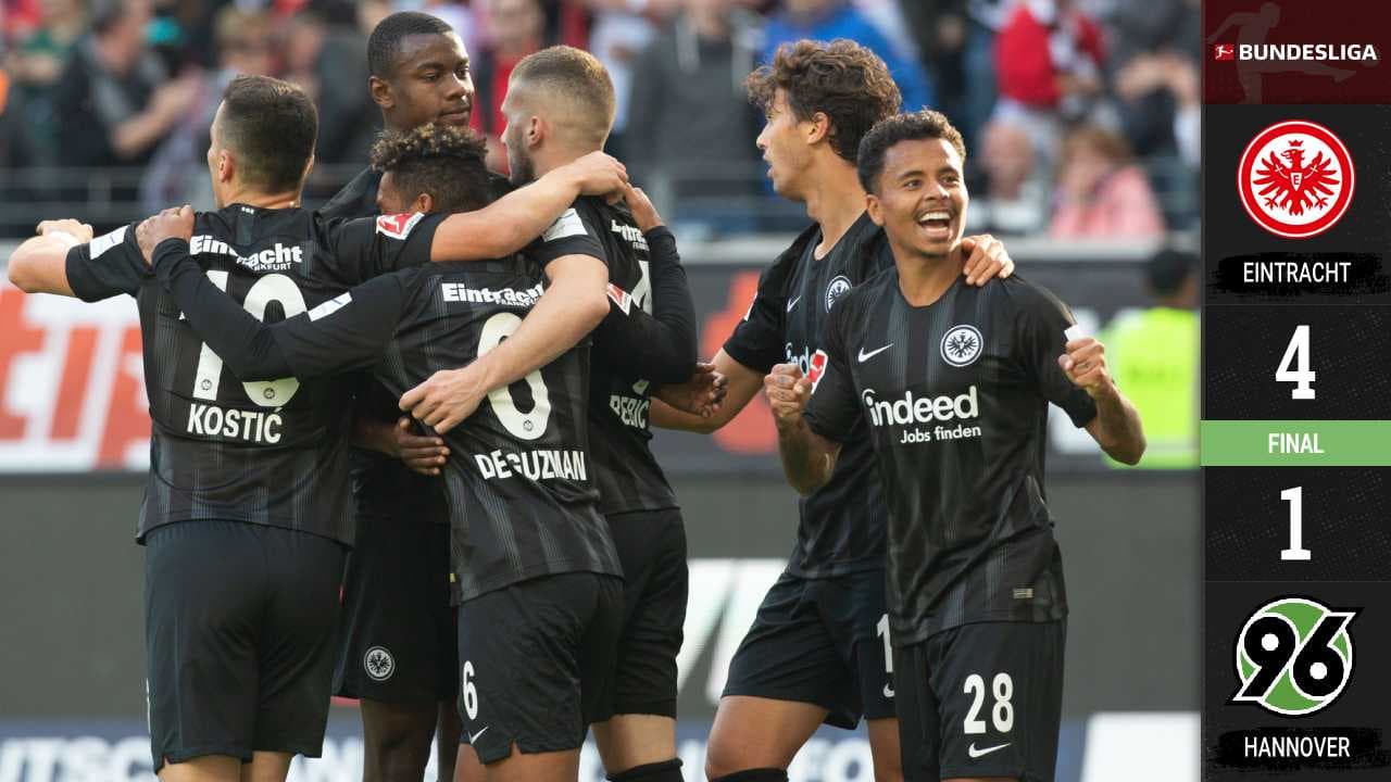 Eintracht golea al Hannover sin presencia de Fabián ni en la banca