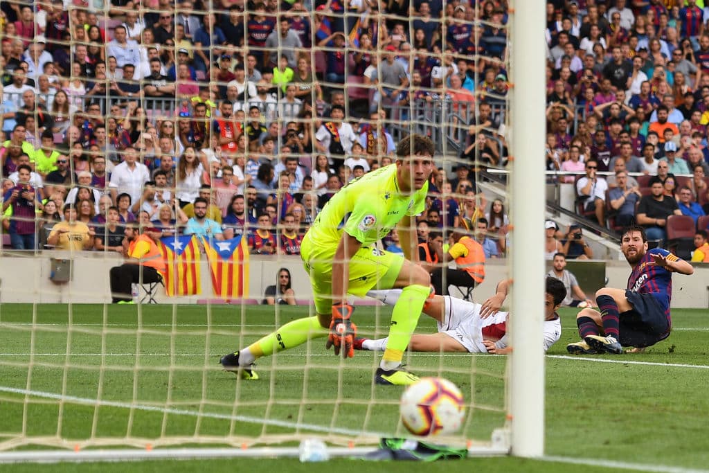 Lionel Messi marcó el empate al minuto 16 del primer tiempo, luego de pase de Ivan Rakitic.