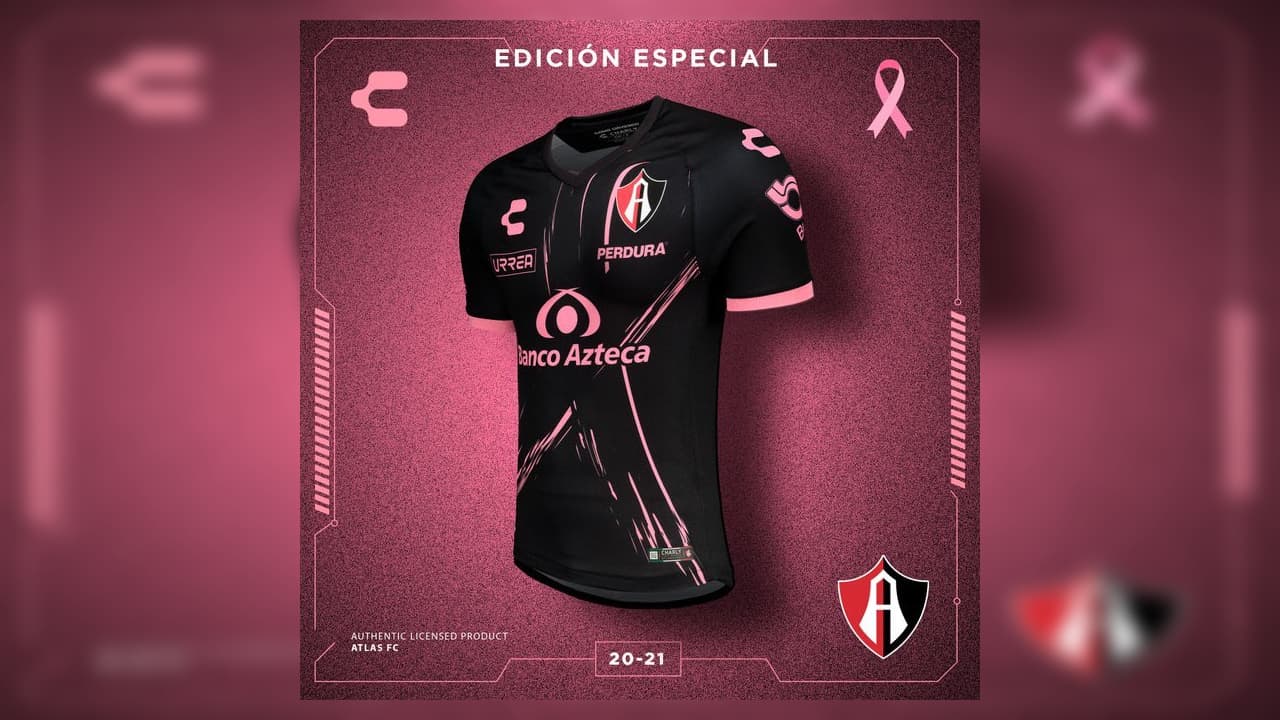 Atlas y Santos presente unos hermosos jerseys de edición especial para apoyar a la lucha frente al Cáncer de Mama en México.