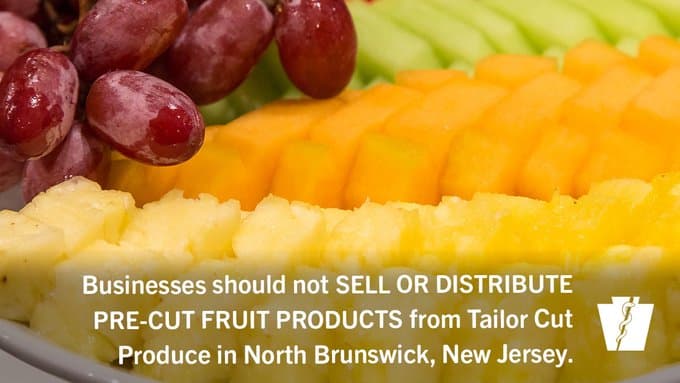 Frutas precortadas retiradas del mercado por posible brote de Salmonella 