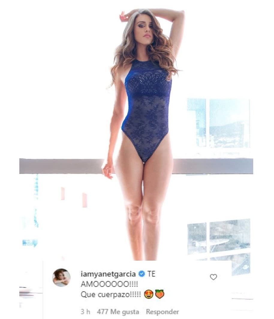 Finalmente Yanet García respondió al llamado de Ariadne Díaz. La presentadora del clima le escribió: "Te amo. ¡Qué cuerpazo!". Como Valdez, también usó el emoji de durazno en su comentario.