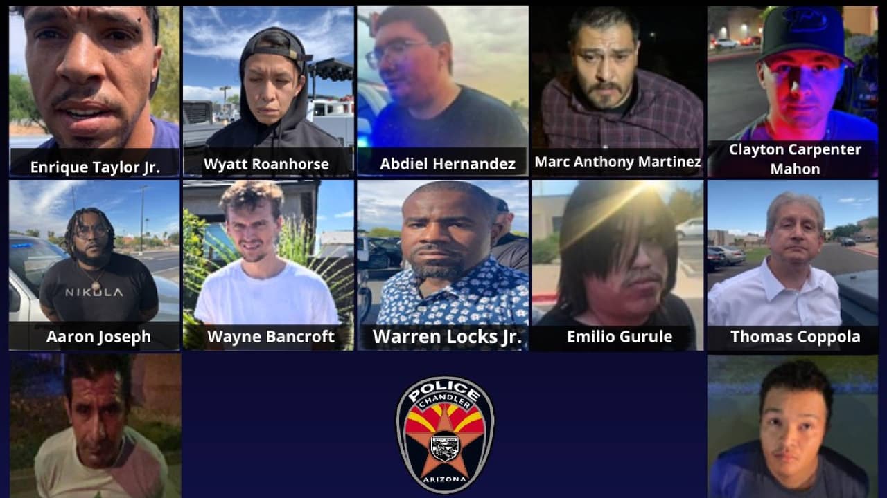 Operativo termina con el arresto de 13 depredadores sexuales en Chandler