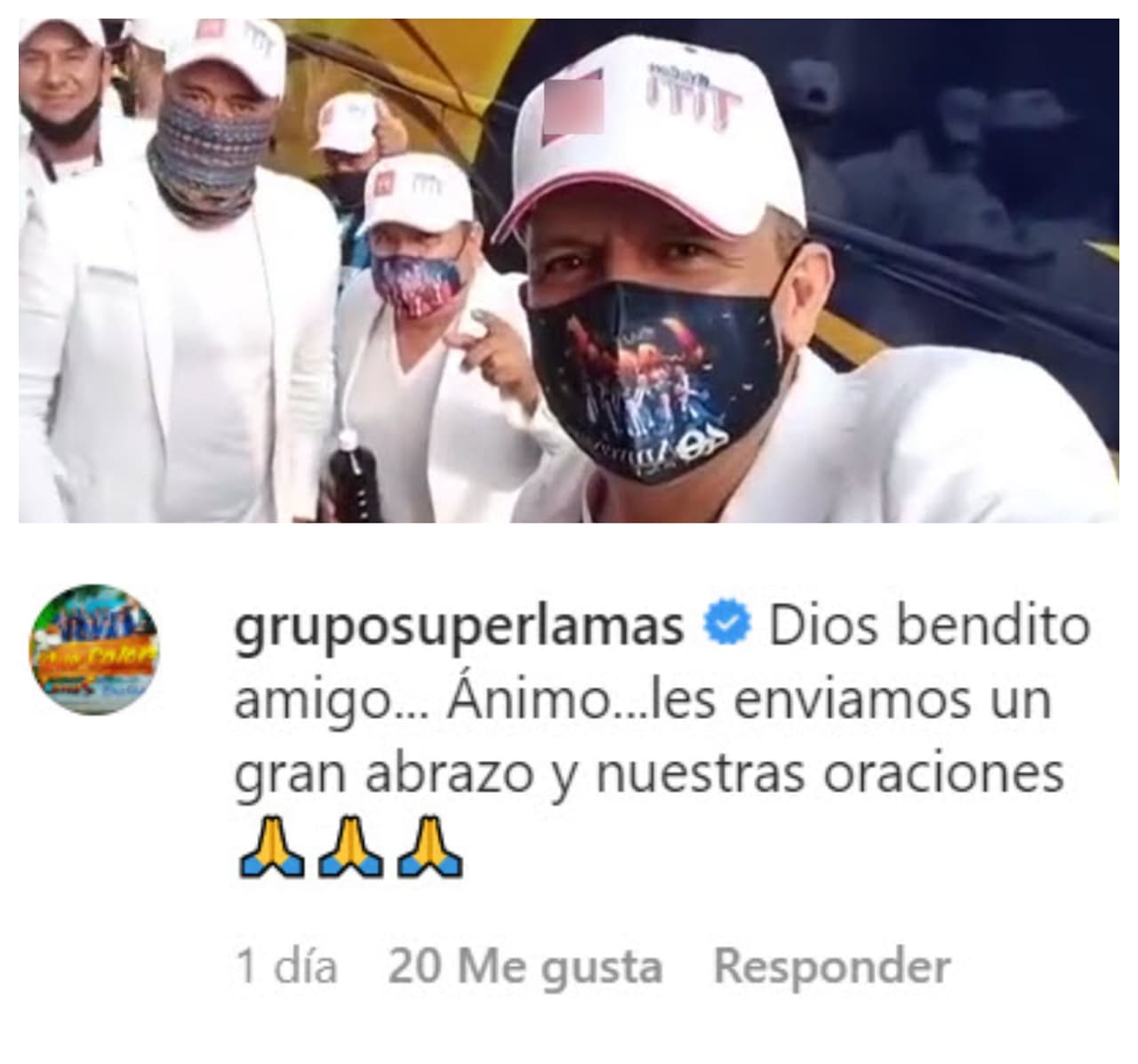 Sus colegas de 
<b>Grupo Súper Lamas</b> les enviaron más abrazos y oraciones. 
<br>