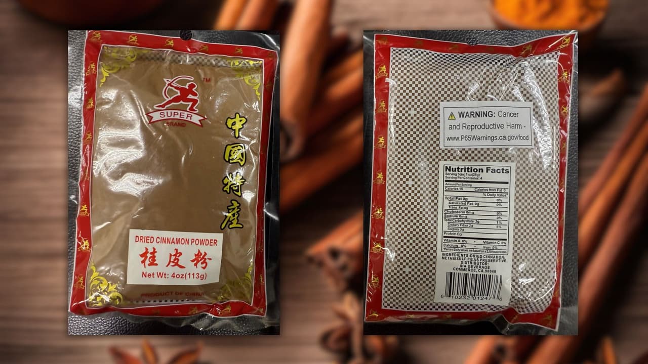 <b>Canela en polvo Super Dried</b> retirada por posible contaminación con plomo.