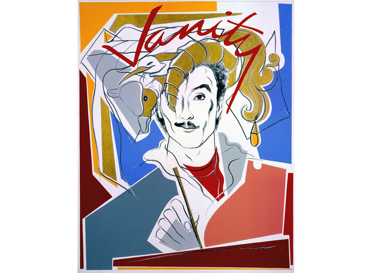 Autorretrato de Antonio López para la revista Interview, editada por Andy Warhol