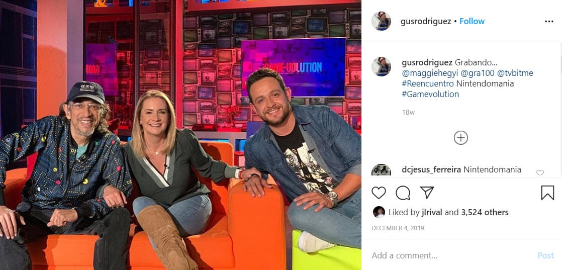 Uno de ellos fue 'Nintendomanía', el cual conducía al lado de Mark Tacher y Maggie Heiggi (en foto). 'Power Up! Gamers', 'Zero control', 'Retrogame' y 'Game-Volution' fueron otros de los recientes shows de videojuegos en los que participó.
<br>