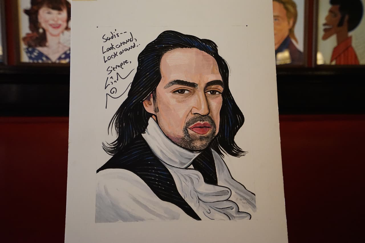 La nueva caricatura de Lin Manuel Miranda en Sardi's.