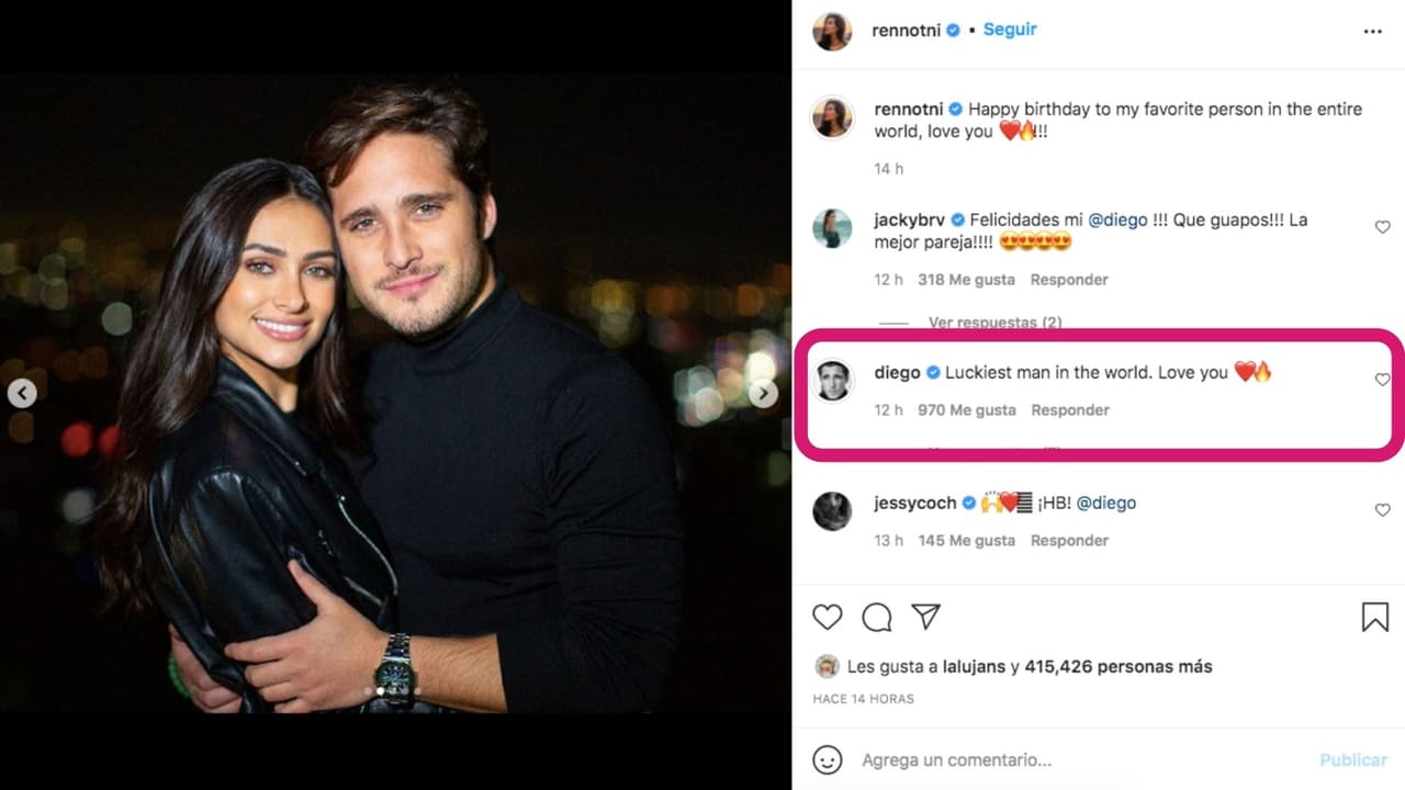 Renata Notni felicitó a Diego Boneta