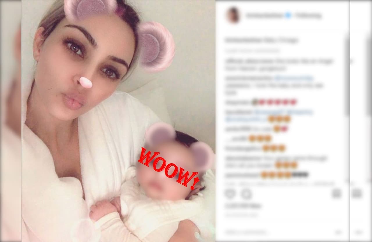 Kim Kardashian revela por primera vez el rostro de Chicago y nosotros te lo mostramos