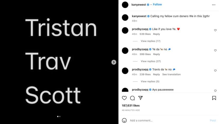 Kanye West y sus polémicas declaraciones en Instagram