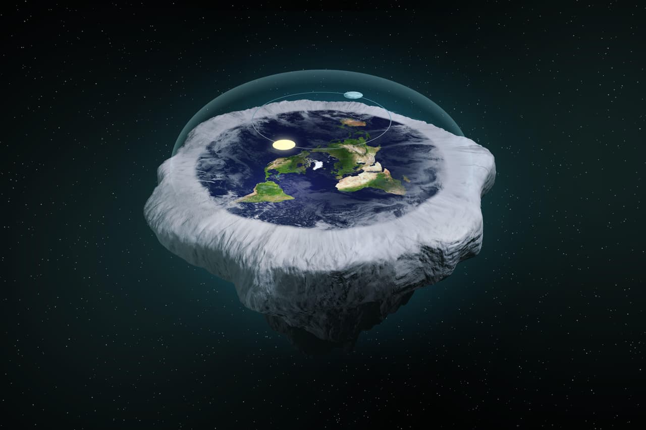 Modelo de cómo sería la Tierra si fuera plana.