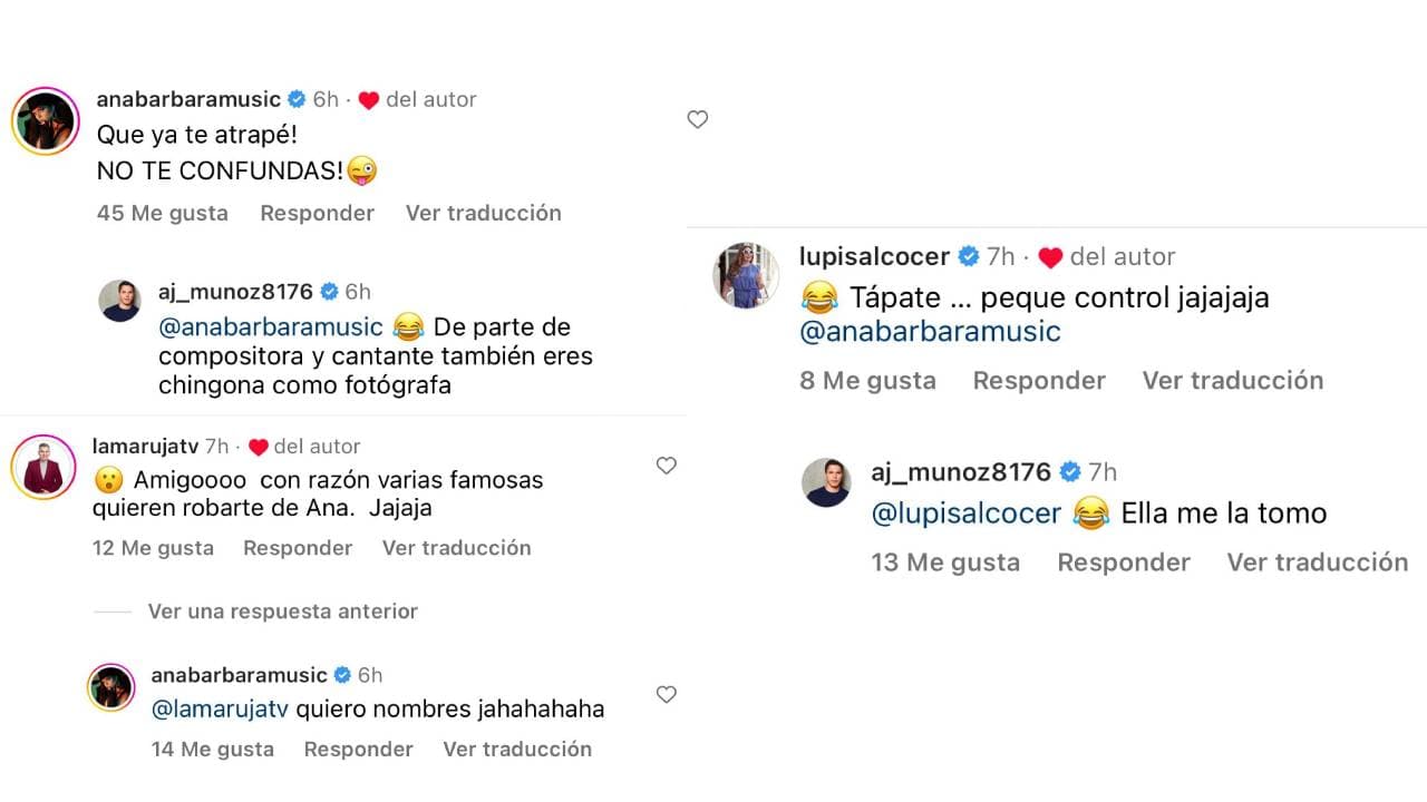 Aana Bárbara reacciona a los piropos que recibió su novio.
