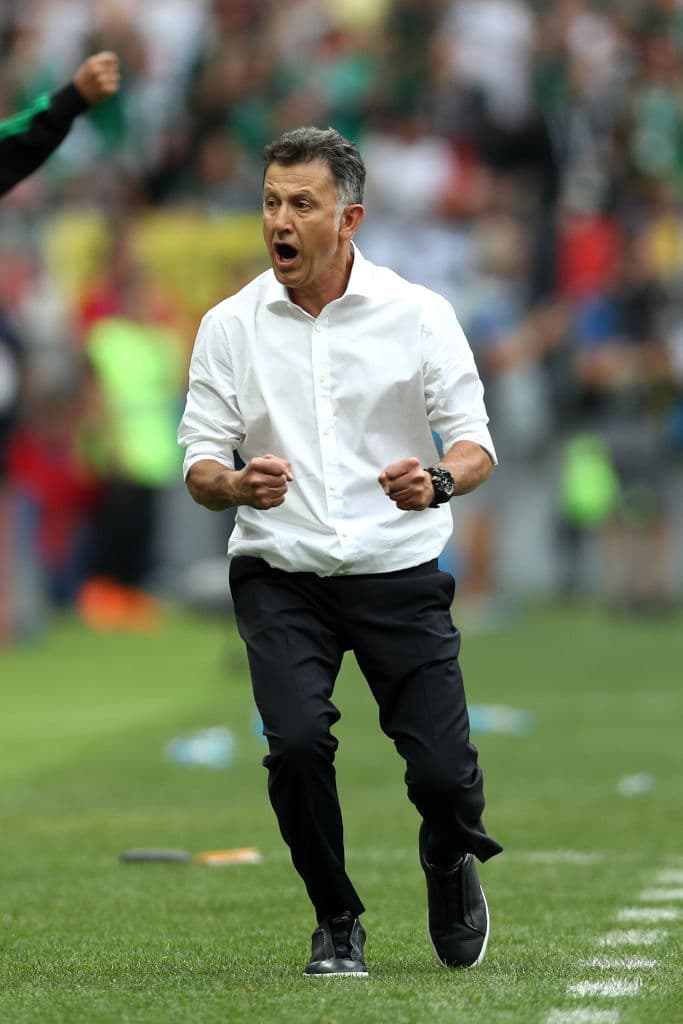 Juan Carlos Osorio al fin pudo celebrar su gran triunfo como técnico de México, una victoria histórica contra Alemania.