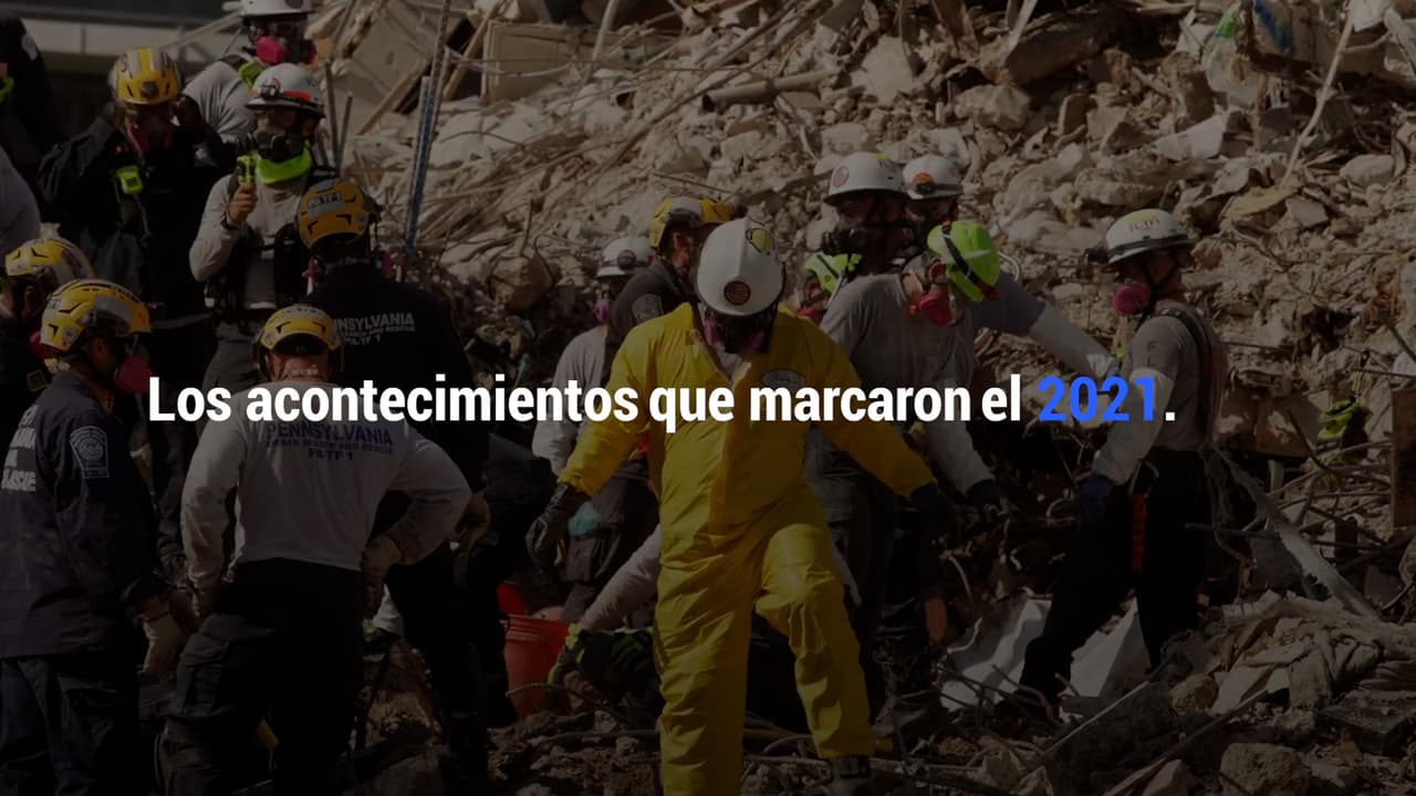 <b>En video: El año 2021 mes a mes, estas son las imágenes que marcaron la agenda noticiosa</b>
<br>
<br>Además de la pandemia del covid-19, 2021 estuvo marcado por las crisis migratorias y climáticas, fatales accidentes y los efectos cada vez más notorios de las interrupciones a las cadenas de suministro globales debido a la pandemia.