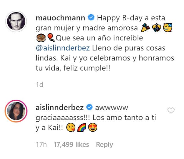 Sin embargo, por la noche la actriz respondió el mensaje del padre de su hija, pero a diferencia de él, 
<b>ella sí mostró los sentimientos que aún tiene por Mauricio</b>.
<br>