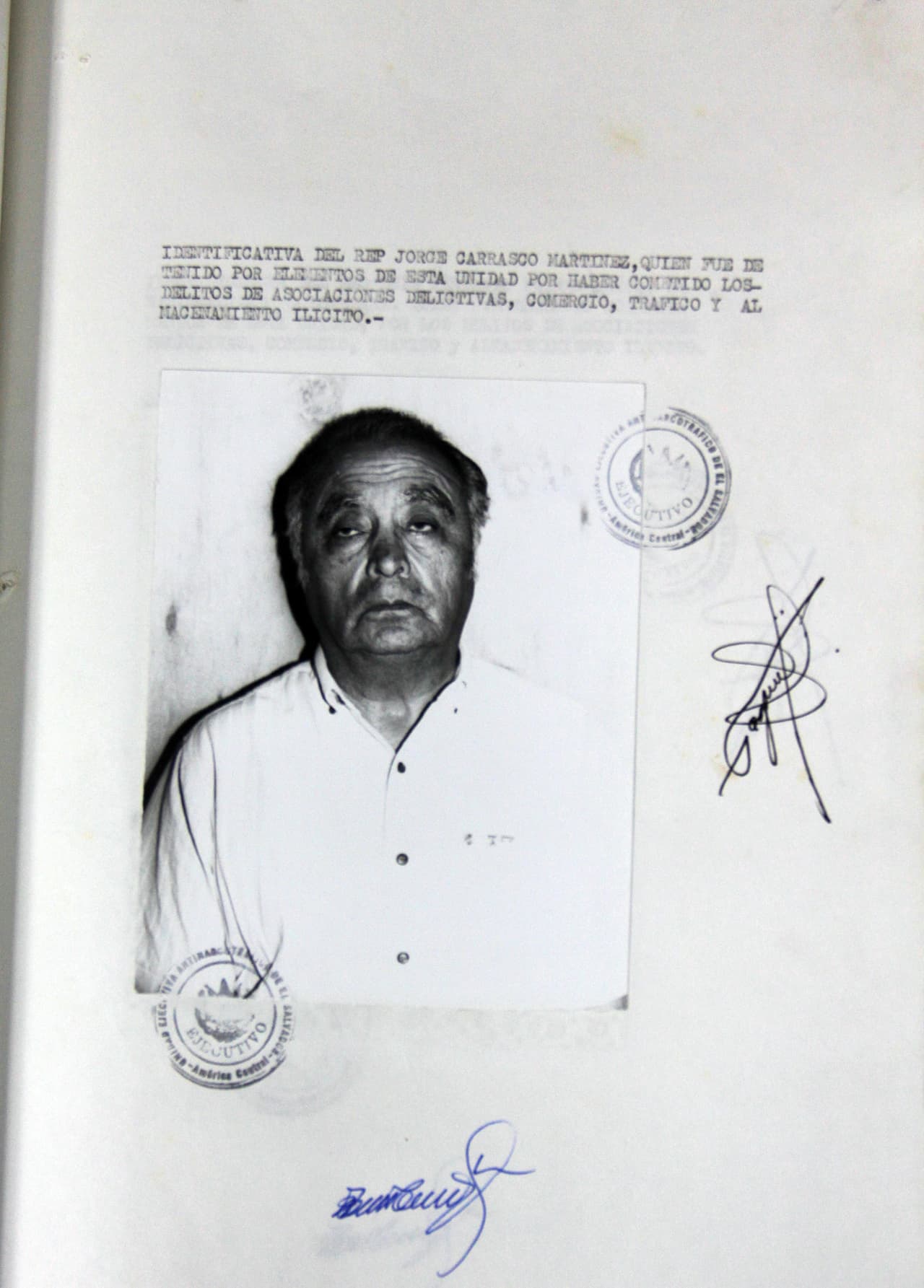 Jorge Carrasco Martínez, socio de El Chapo Guzmán detenido en San Salvador en junio de 1993.