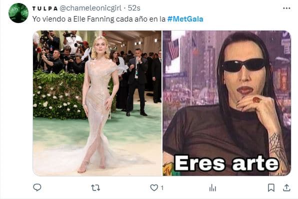 Elle Fanning en los memes de la Met Gala 2024