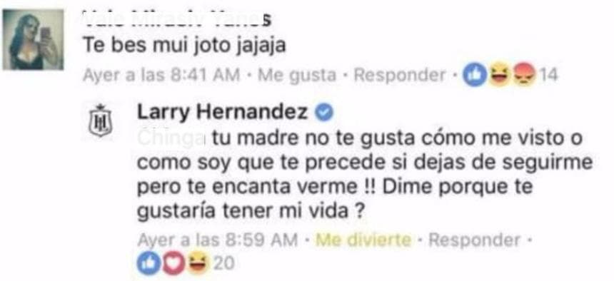 Obviamente, Larry tenía algo que decirle a sus detractores y no precisamente eran buenas palabras.