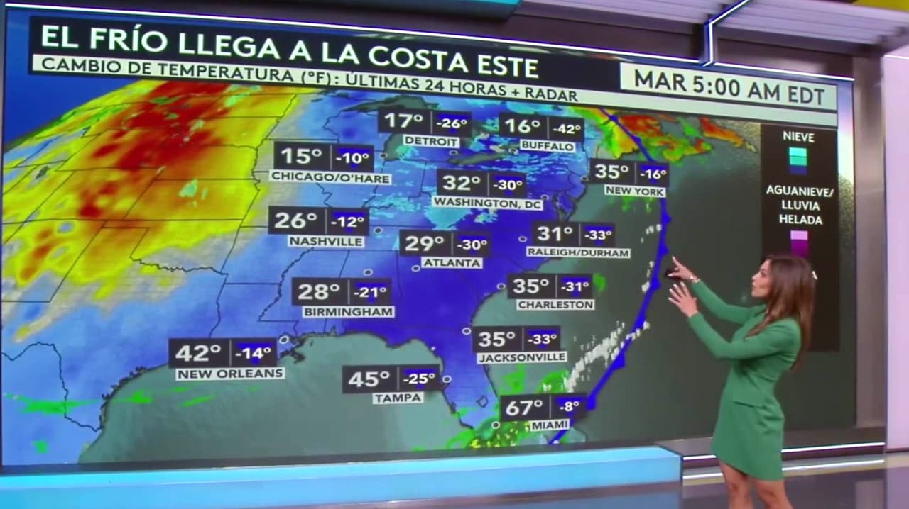 Clima hoy Estados Unidos martes 17 de marzo 2026: temperaturas bajo cero y calor récord tras una fuerte tormenta