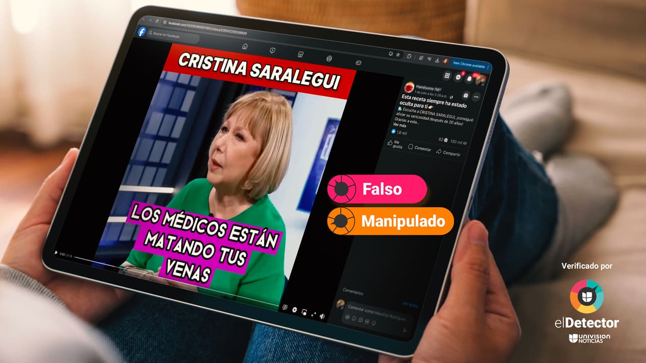 La presentadora Cristina Saralegui no promocionó un producto para las várices: ese video fue manipulado