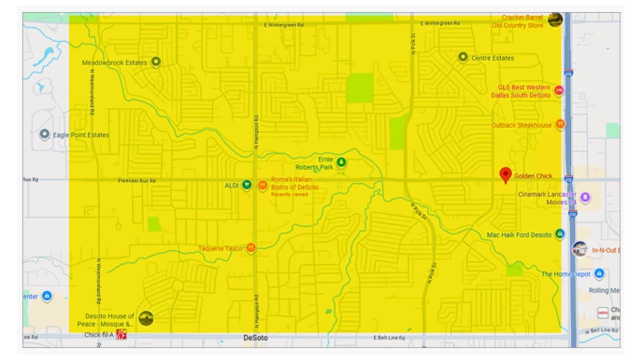 Mapa del lugar donde se realiza el operativo.