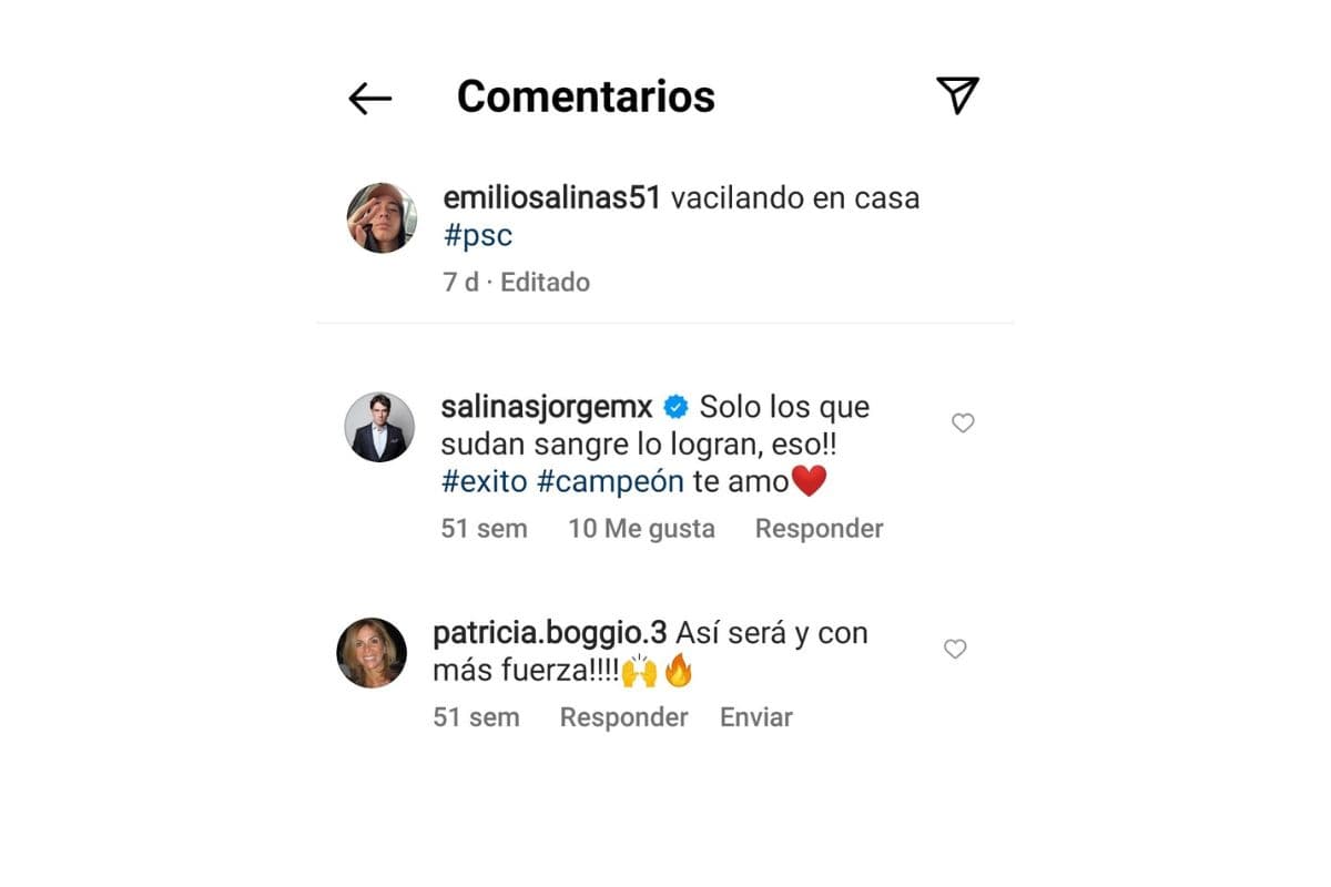 "Solo los que sudan sangre lo logran. ¡Eso!", comentó la foto anterior el actor S.O.S. Me Estoy Enamorando junto a los hashtags "éxito" y "campeón". Para finalizar su mensaje agregó un "Te amo".