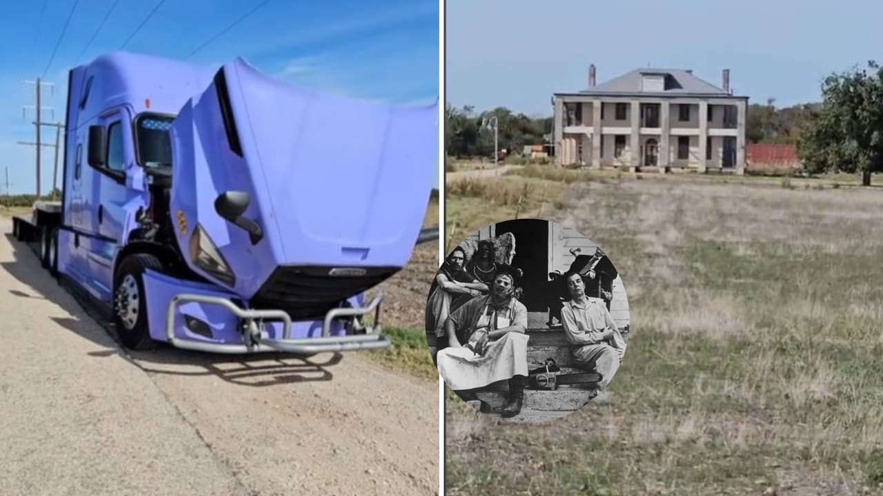 Chófer de tráiler descompuesto muestra cómo luce la casa de 'La masacre de Texas'