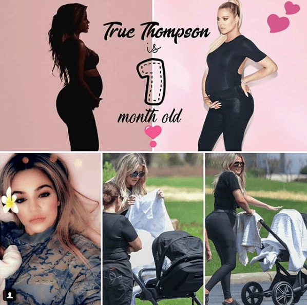 Esta postal la creó Khloé para celebrar el primer mes de su retoño.