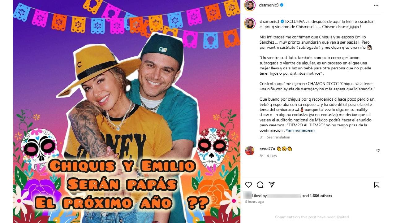Chiquis Rivera estaría esperando un bebé a través de la gestación subrogada.