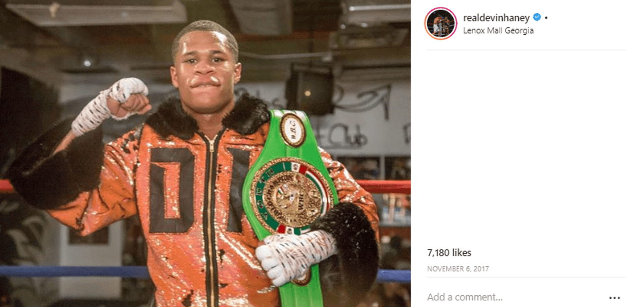Esta vez se trata de un boxeador profesional californiano, de 19 años, llamado 
<b><a href="https://www.instagram.com/realdevinhaney/">Devin Haney</a></b>.