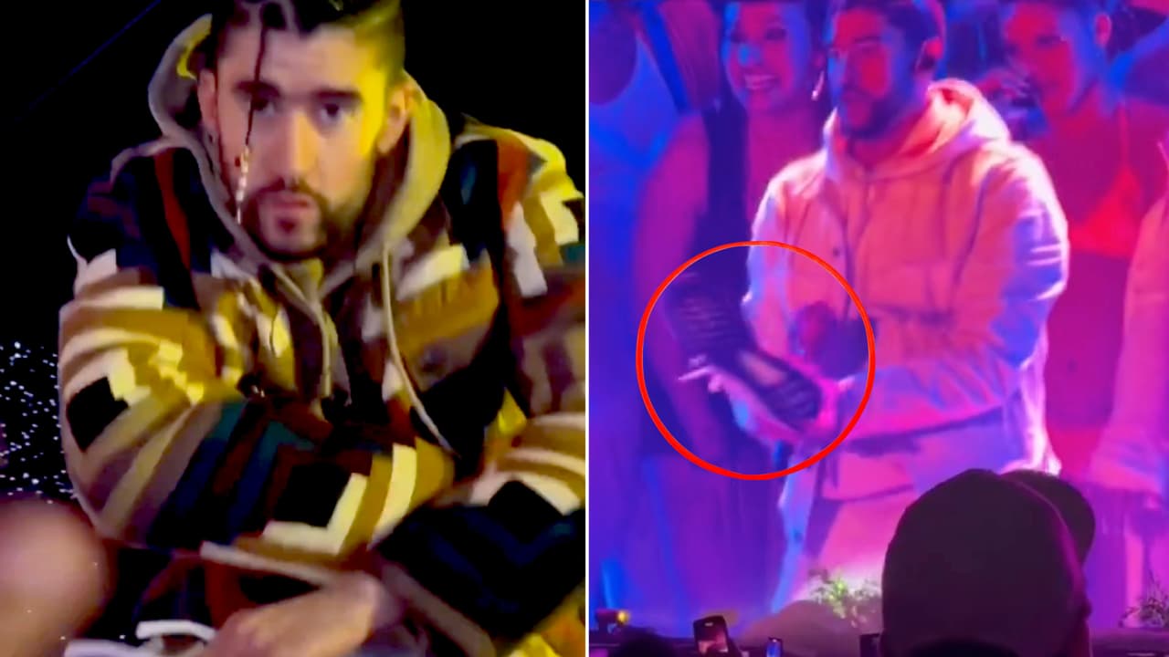 Bad Bunny avienta un zapato a sus fans y la mujer que lo agarra dice a qué huele