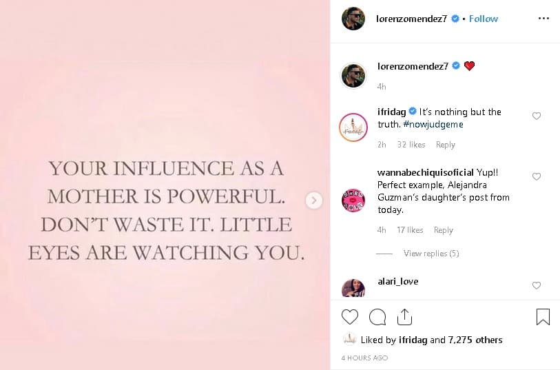 Lorenzo Méndez compartió una serie de frases con alusión a la labor de las madres y su relación con los hijos.