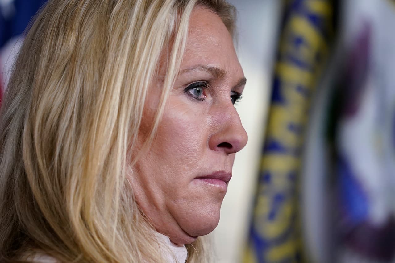 La representante republicana Marjorie Taylor Greene en el Capitolio el 7 de diciembre de 2021.