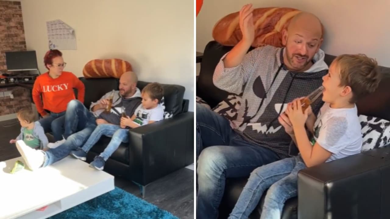 Mujer descubre a su esposo tomando cerveza con su hijo de 5 años: su reacción se hace viral